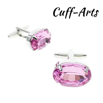 

Cuffarts Mens Cufflinks 2018 Jewelry Shirt Fashion Cuff Links For Men's Brand Cuff Links Pink Transparent Crystal Buttons C20153