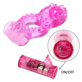 EXVOID Butterfly Penis Vibrator Ring Delay Ejacualtion Clitoris Stimulate Elastic Silicone Sex Toys for Men Cock Vibrating Ring 4