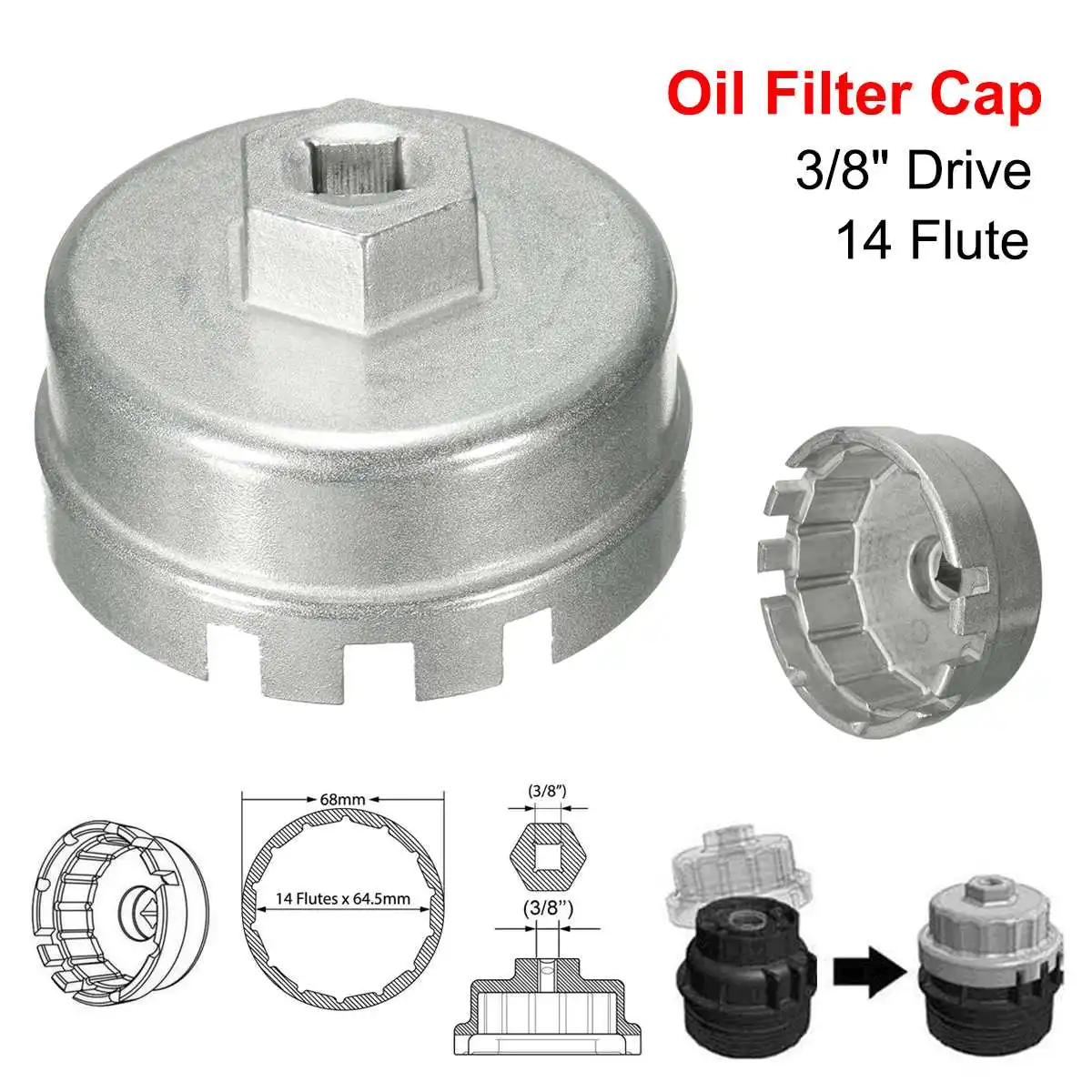 

Aluminum Car Oil Filter Cover Cap Wrench Remover Tool for Toyota Prius Corolla Camry Rav4 for Lexus