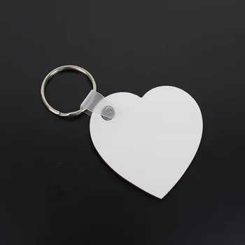 

NEW 100pcs DIY MDF Double White Blank Heart Key Chain Sublimation Wooden Key Rings For Heat Press Transfer Jewlery Photo Gift