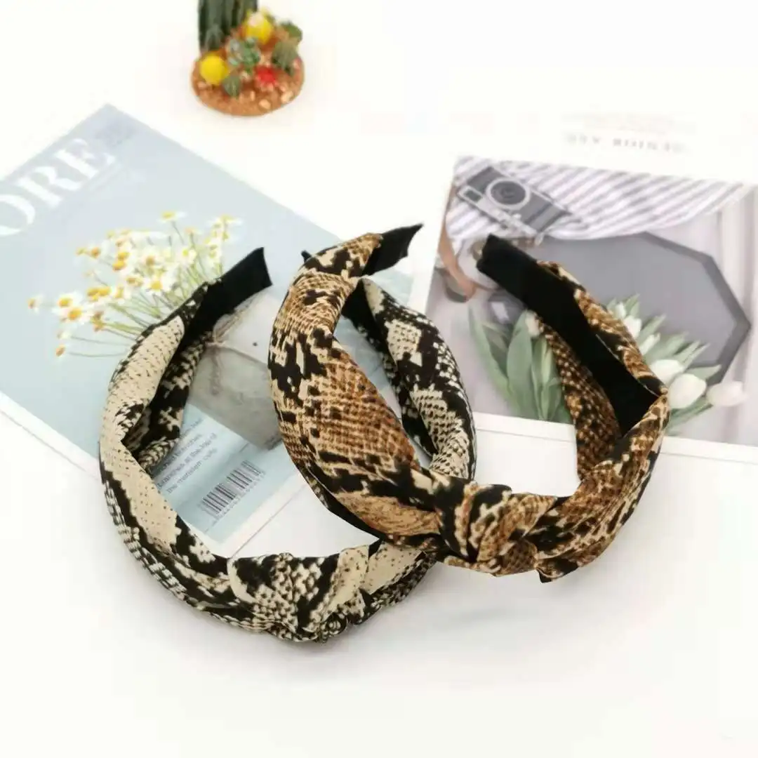 

Korean Style Women Snake Print Serpent Imprime Hair Bands for Women Leopard Animal Print Snake Headband Hair Bands for Women