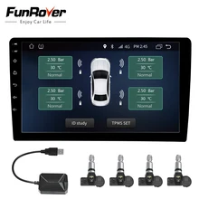 Funrover coche TPMS para DVD Android coche sistema de supervisión de presión de neumáticos 4 internas Sensor de alarma de sistema de control de la temperatura