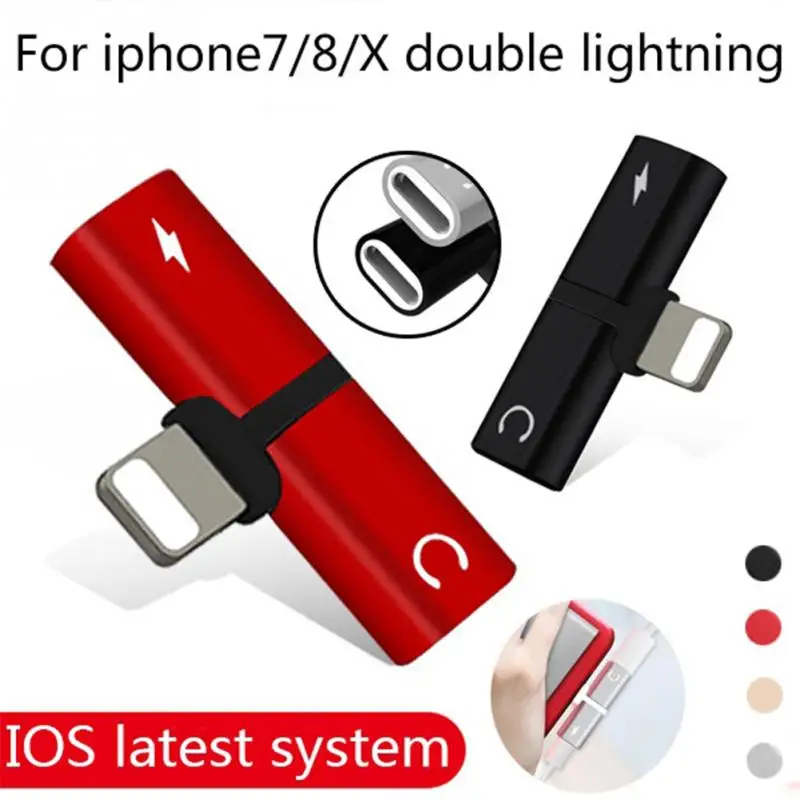 Connector Splitter Charger Audio Headphone Adapter Portable 2 IN 1 For IPhone 7/8/X For Jack to Earphone AUX Cable Connector Splitter Charger Audio Headphone Adapter Portable 2 IN 1 For IPhone 7/8/X For Jack to Earphone AUX Cable