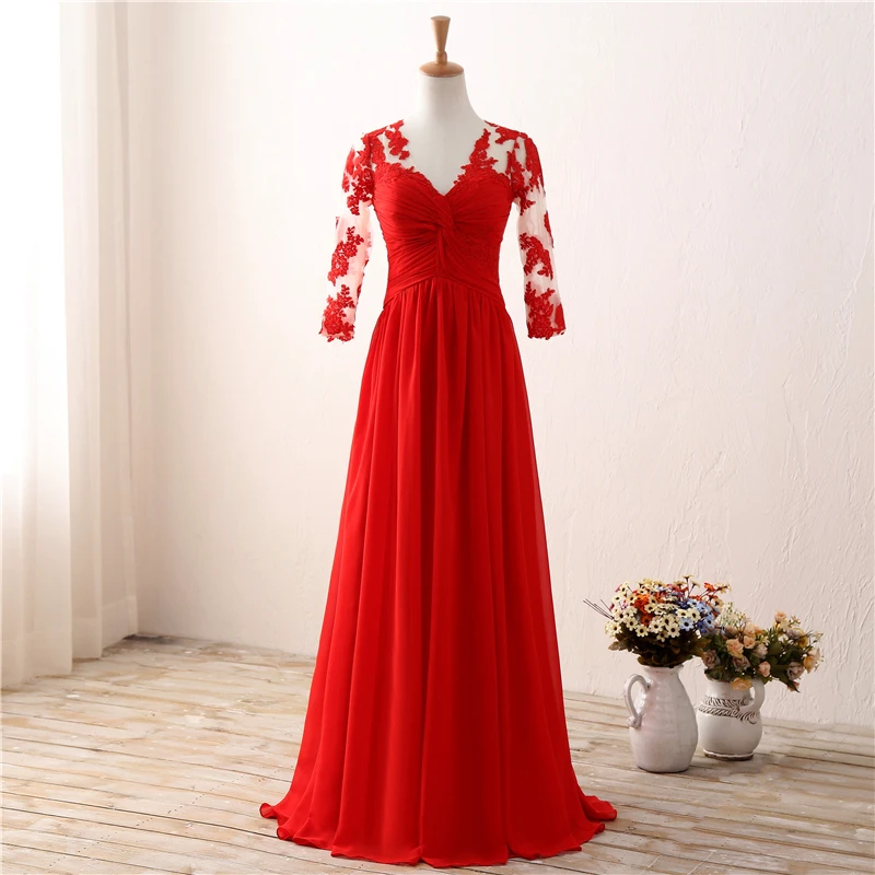 Женское прозрачное вечернее платье Robe De Soiree красное с треугольным вырезом