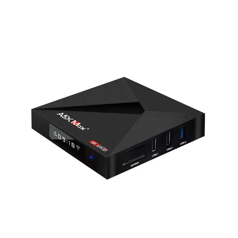 A5X Max+ Android 8.1 RK3328 Quad-Core Cortex-A53 4K HD Set Top Box USB3.0 4G+32G/4G+64G Network Player Smart TV Box