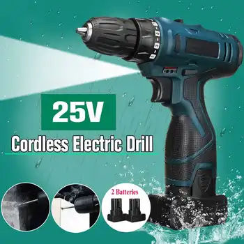 

25V LED Light Cordless Power Drill Dual Speed Li-ion Battery Electric Screwdriver Waterproof Motor Torque Screw Power Tools