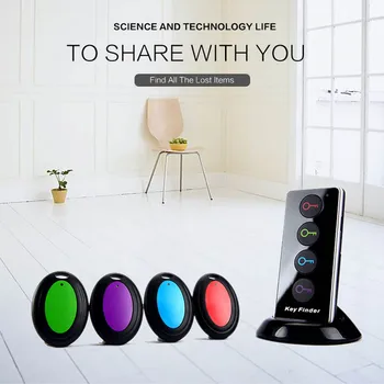 

Vococal Wireless Key Finder Pet Key Wallet Alarm RF Item Locator Tracker Support Remote Control 1 Transmitter 4 Receiver