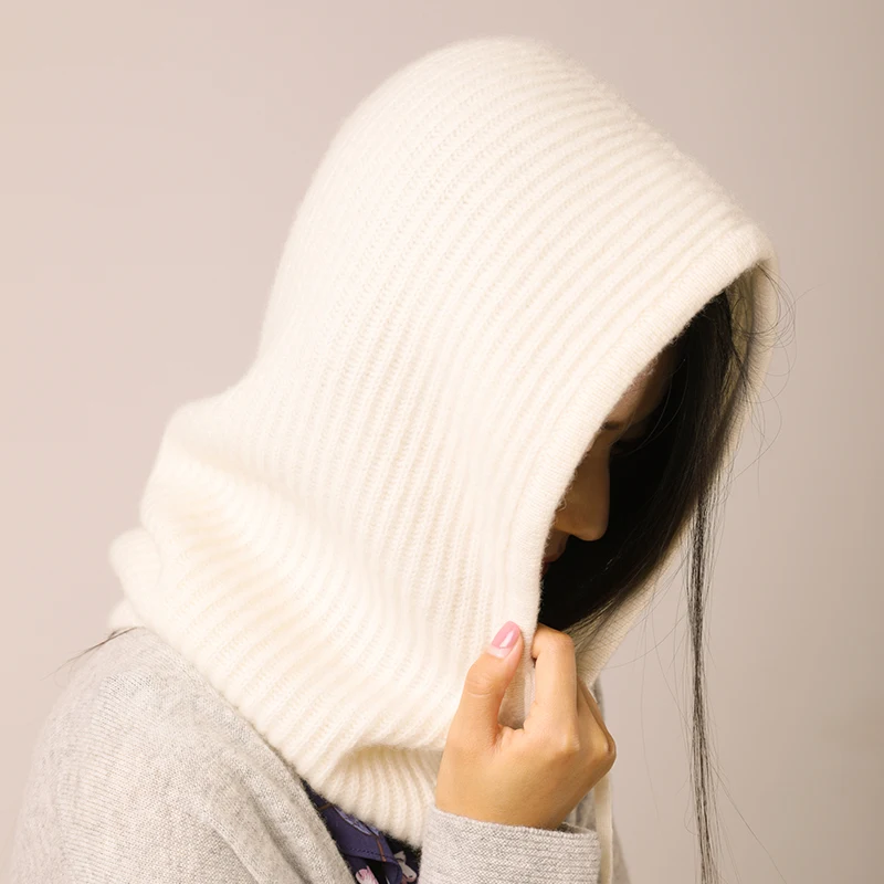 

Unisex Winter comfortable Multifunction soft Cashmere Knitted Hat Men Women Warm Thick wool Neck Wrap Drawstring head Caps