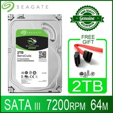 Жесткий диск Seagate 2 ТБ, внутренний жесткий диск, жесткий диск для настольного компьютера, HD 2000 Гб, 2 ТБ, жесткий диск, 7200 об/мин, 64M, 3,5 дюйма, 6 Мб, ...