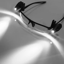 Mini lampe de poche universelle pour lunettes, pince à lunettes, lanterne réglable, lumière de lecture Flexible, 1/2 pièces