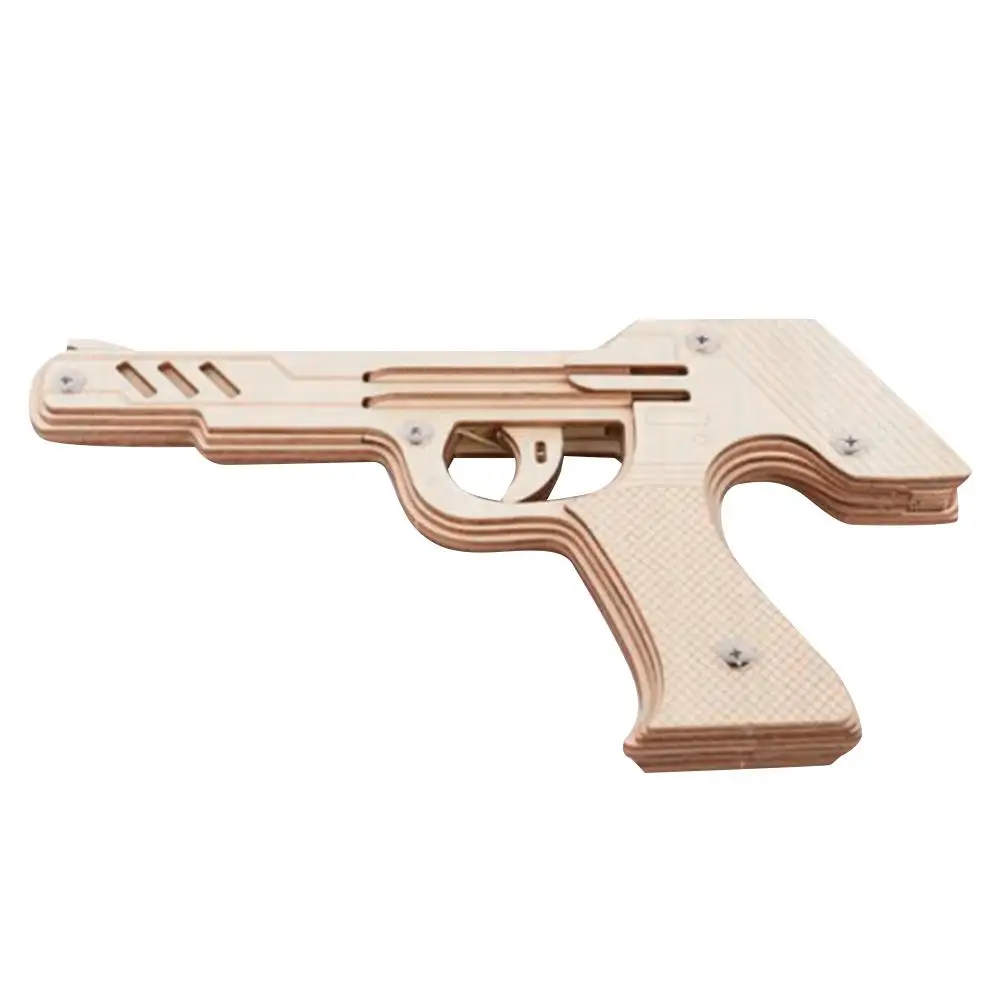 

Toys Models Handgun 3D Wooden Puzzle Simulation Bullet Rubber Band Launcher Mechanical Model Rubber Band Handgun Children Gifts
