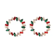 Модные ювелирные изделия блестящие хрустальные круглые серьги-гвоздики винтажные женские разноцветные серьги вечерние ювелирные изделия подарок