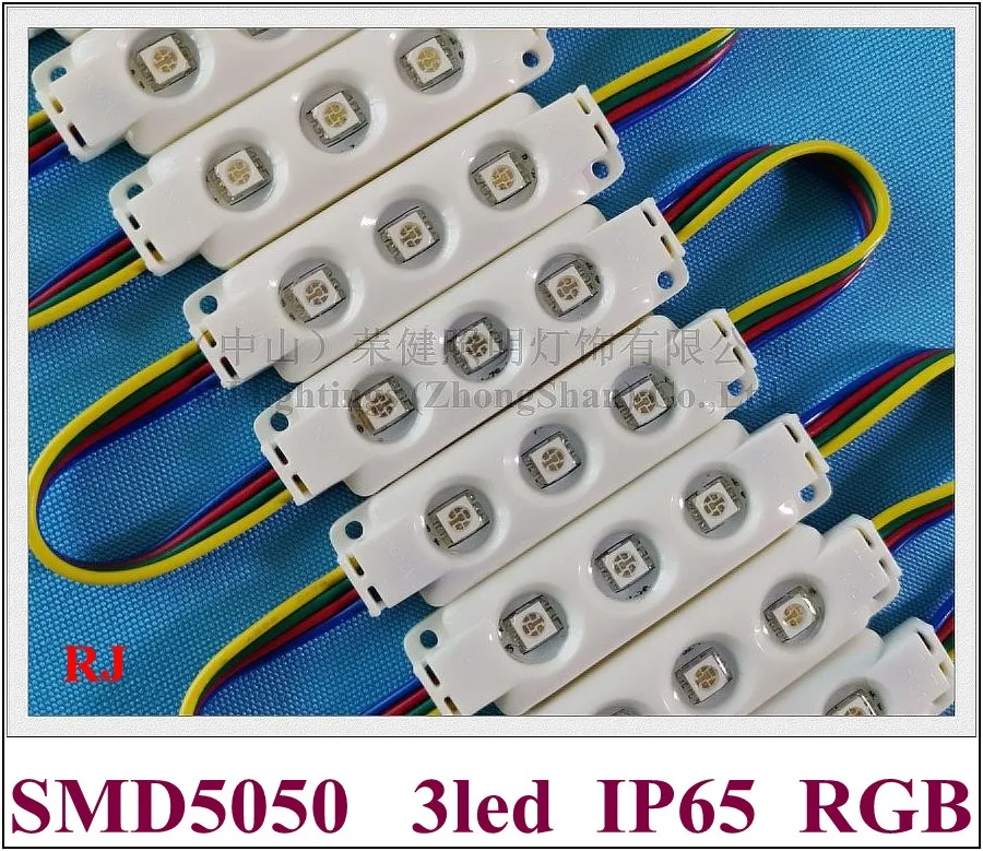 

high quality injection RGB LED module SMD 5050 waterproof LED advertising light module RGB DC12V 0.72W 3 led IP66