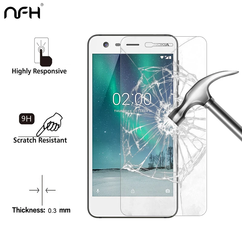 Тонкое Стекло 9 H для Nokia 2 0 26 мм 5 d пленка с защитой от отпечатков пальцев
