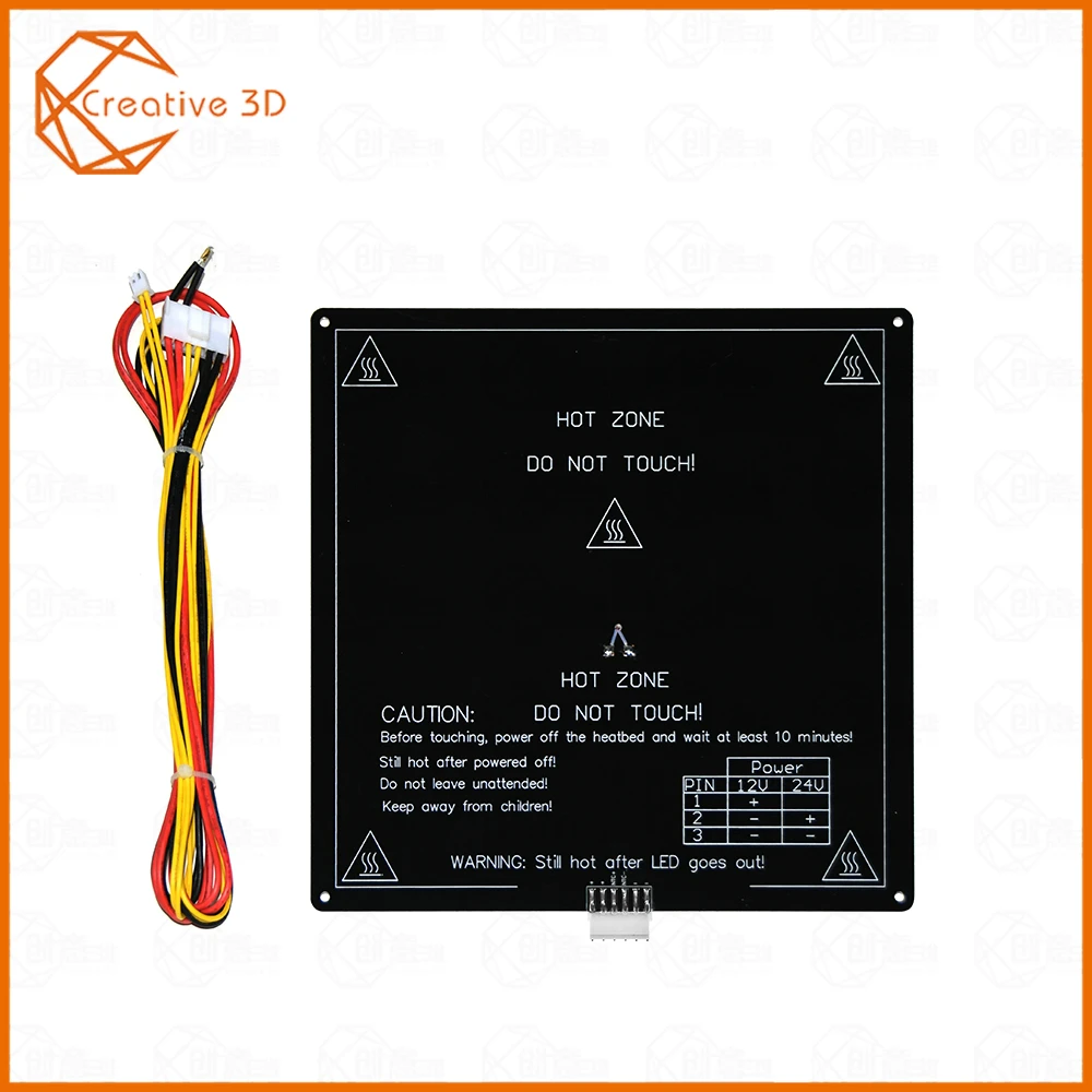 

Aluminium hot bed MK3 12V/24V Part With Terminal wire For Reprap Mendel Hot Bed 3D Hot bed Part MK3-220*220*3mm Aluminium Plate