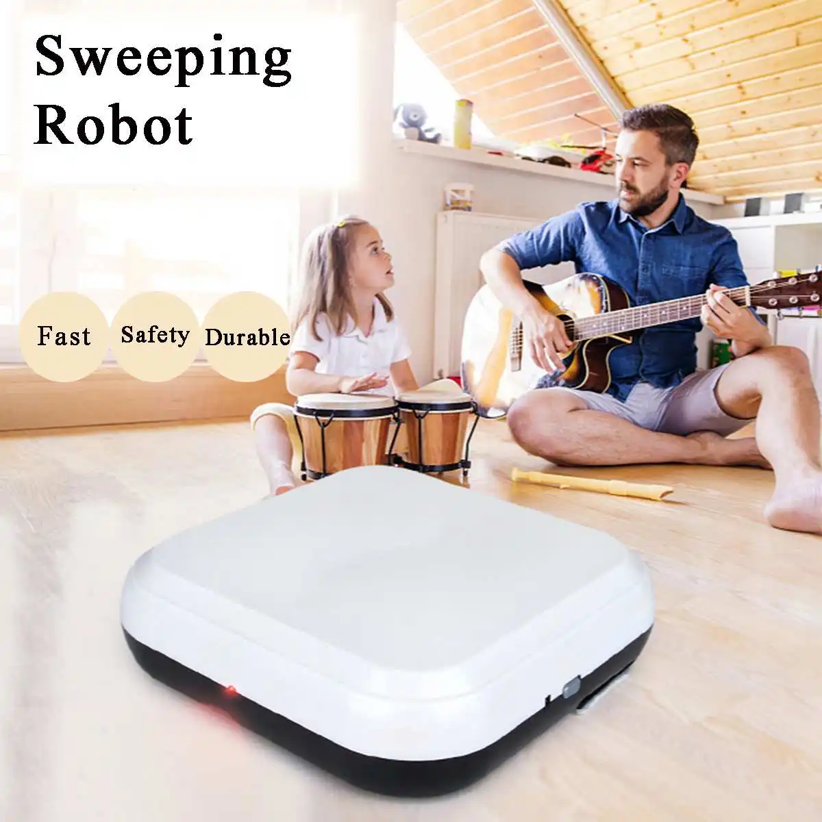 

Household Cleaning Machine Vacuum Cleaner 2 in1 Automatic Sweeping Robot Charging Automatic Steering USB Charger Remove Dust Box