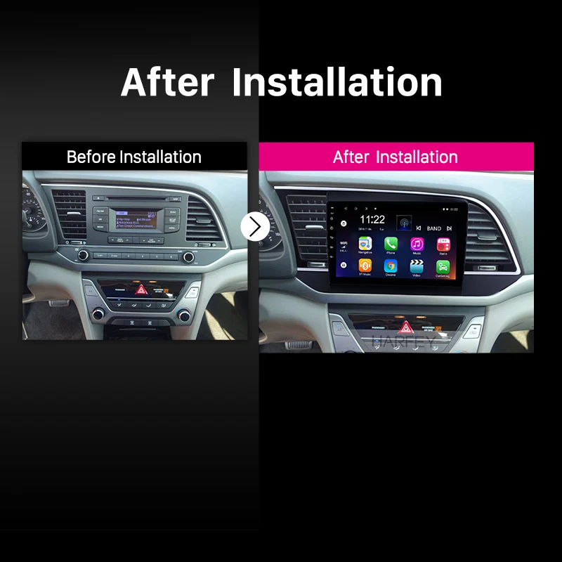 Excellent Harfey Audio GPS Stereo Android 8.1 left hand Car Radio Head Unit 9" 2Din Multimedia Player For 2016 Hyundai Elantra support SWC 3