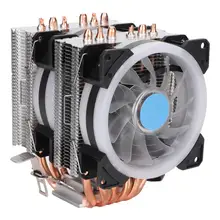 WISENOVO T90 6 Высокое качество тепловые трубки двойной процессор кулер 12 В 3Pin красочные огни воздушный вентилятор охлаждения для AMD процессор вентилятор охлаждения