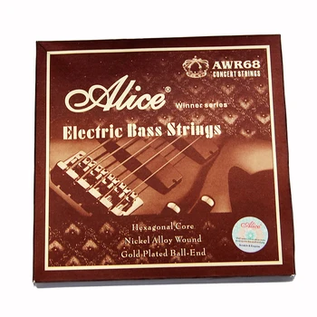 

Alice Electric Bass strings 045 065 085 105 inch Hexagonal Core Nickel Alloy Wound Gold Plated Ball-End 4 strings/set