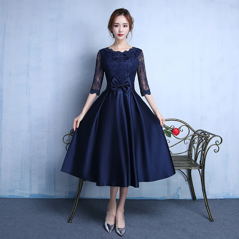 

2019 New Dress Cocktail Elegant Dress Toast Clothing Female Casual Dames Jurken Temperament Spring Sommerkleid Annual Party A046