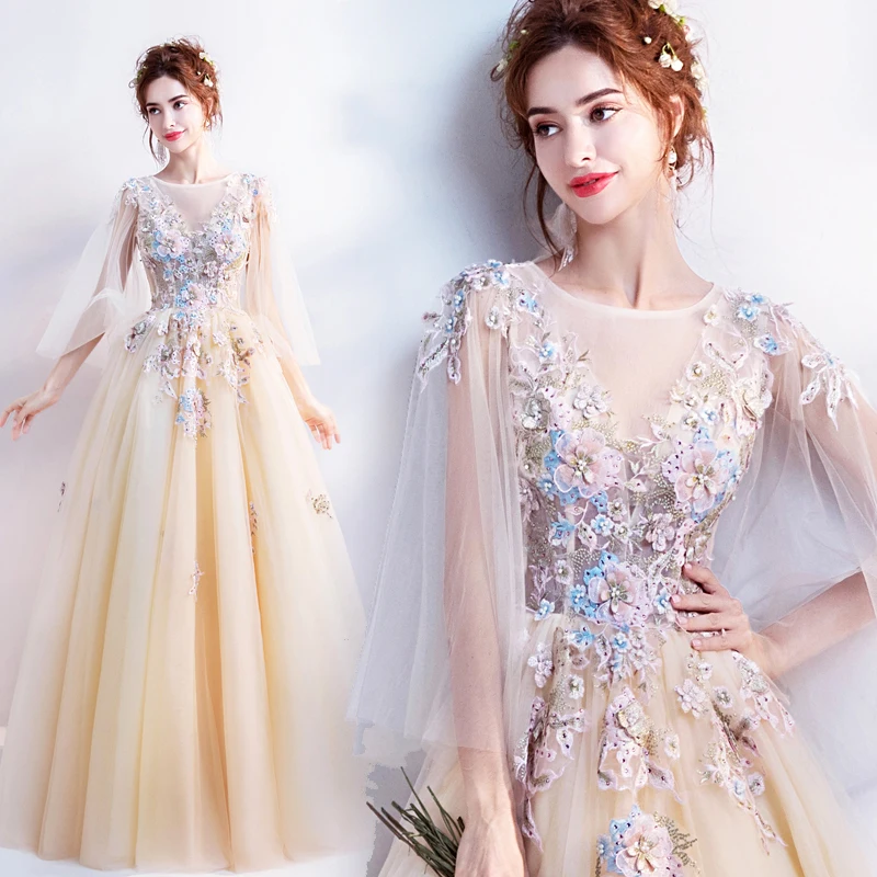Летние Длинные вечерние платья с кружевной аппликацией Vestido De 15 Anos открытой