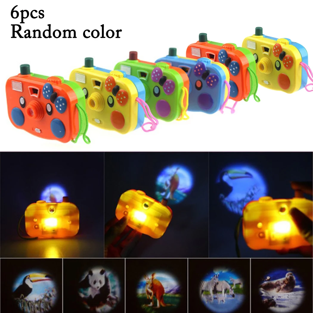 

6PCS New Animal Projection Mini Camera Toy with Light Cartoon LED Flashing Educational Toy Kid Children Birthday Gift Baby Toy