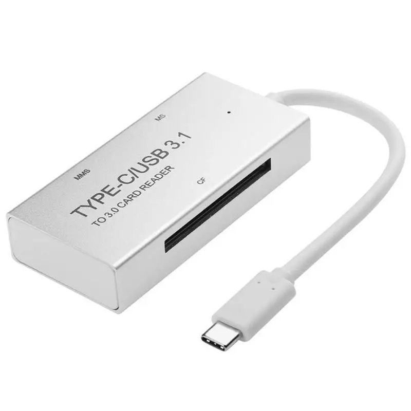Card Reader Aluminum Alloy USB 3.1 Type-C to SD/CF/MS/TF Smart Memory Card Reader Laptop Accessories for Macbook