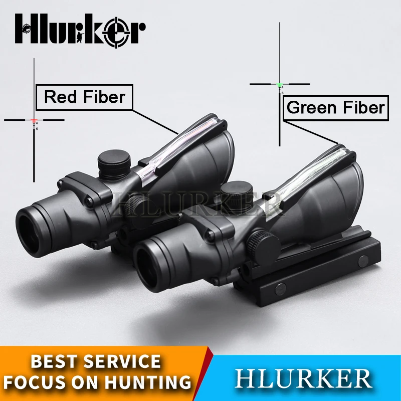 Охотничий оптический прицел Hlurker ACOG 4x32 волоконный красный зеленый Коллиматорный