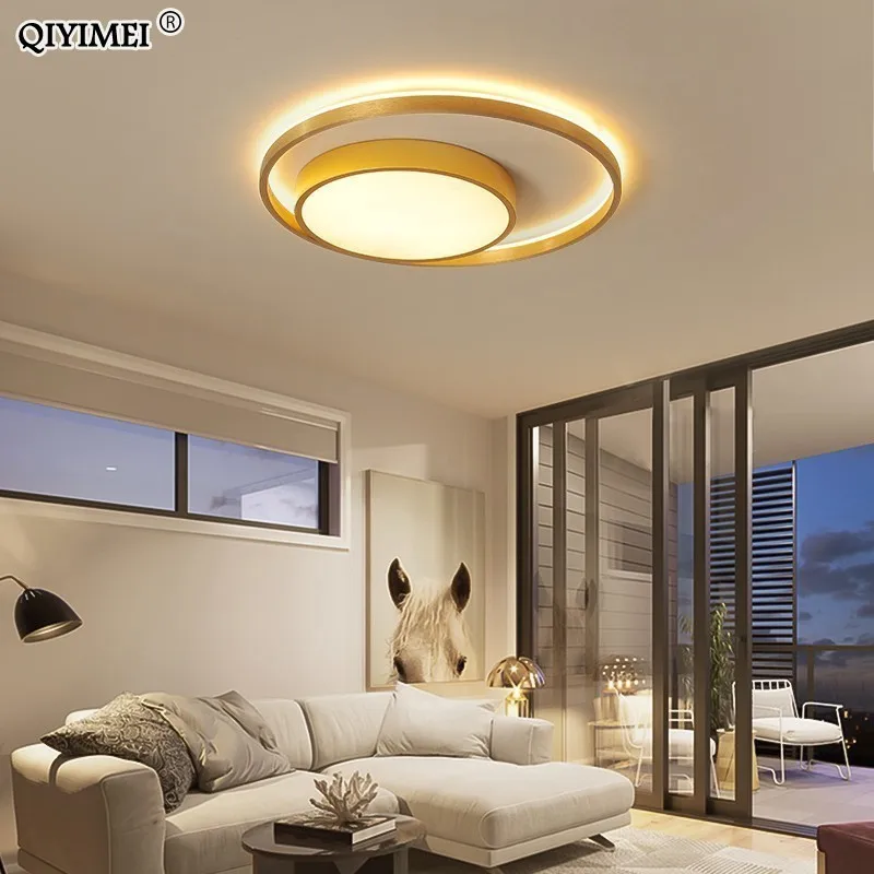

Gold Coffee Finnished Led Ceiling Lights Living Room Bedroom Remote Control Lamparas De Techo Moderna Indoor Home Fixtures