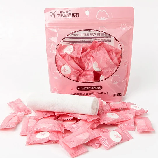

50pcs/lot Outdoor Travel Magic Compressed Cotton Disposable Towel Tablet Capsules Cloth Wipes Paper Tissue Mask