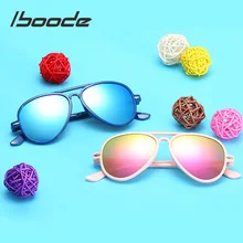 Iboode-gafas de sol de moda para niños y niñas, anteojos de sol femeninos de Color caramelo, anti-uv400