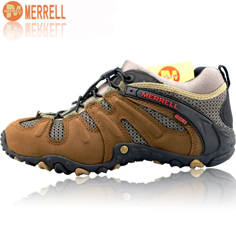 Merrell/Новинка года; Мужская дышащая походная обувь из коровьей кожи с сетчатым верхом; нескользящие уличные спортивные треккинговые кроссовки