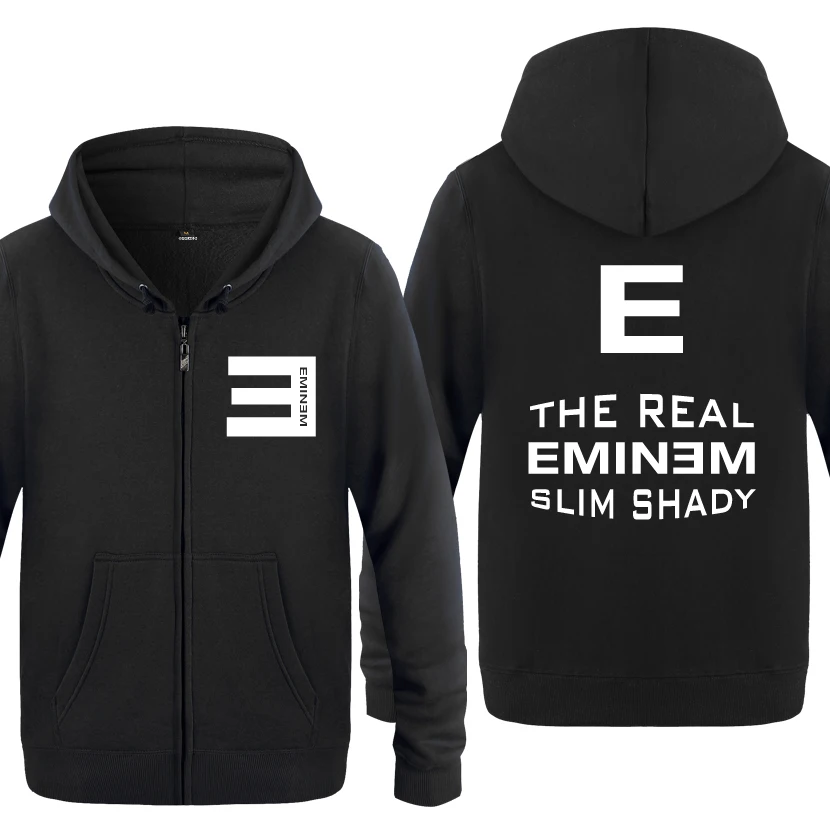 

Eminem Rock Music Hip Hop Hoodies Men 2018 Men's Fleece Zipper Cardigans Hooded Sweatshirts