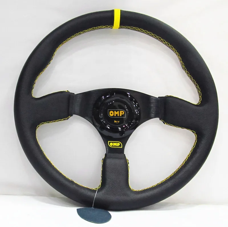 

350mm Real Leather 14'' Universal Flat Car Racing Sport OMP Steering Wheel