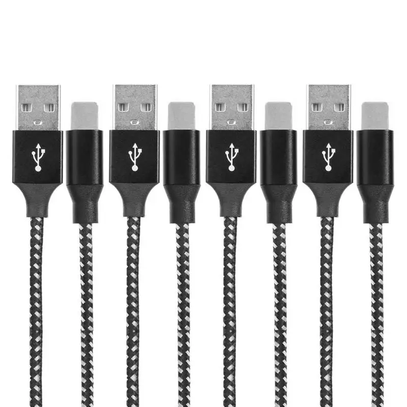 Зарядный два в одном 8 pin кабель для зарядного устройства нейлоновый плетеный