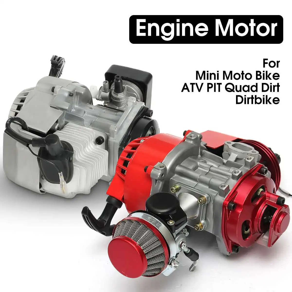 

49cc 2-stroke Red Manual Racing Engine for Mini-Moto Mini/Pocket Air Cooled ATV Dirt Bike