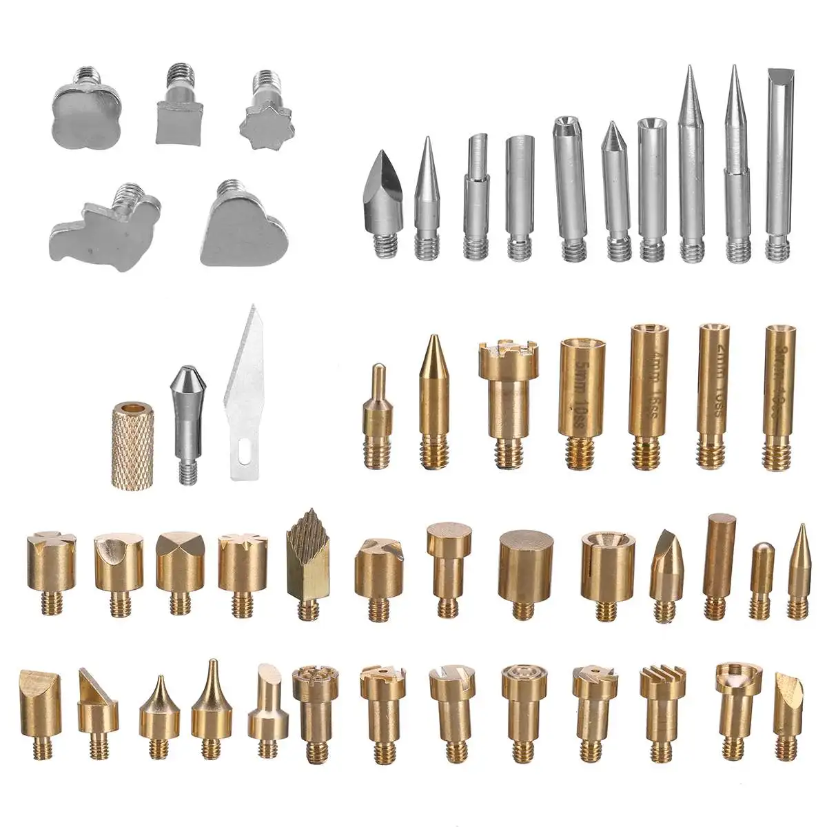 

57Pcs Copper Wood Burning Soldering Tips Set for Wood Carving Head Set Engraving Brush Special Engraving Brushing Iron Set