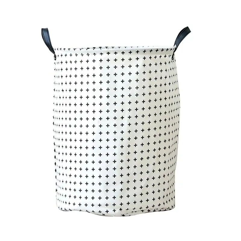 

1 PC Portable Laundry Hamper Japanese Style Cotton And Linen Sundries Basket Dirty Clothes Storage Organizer (Cross)