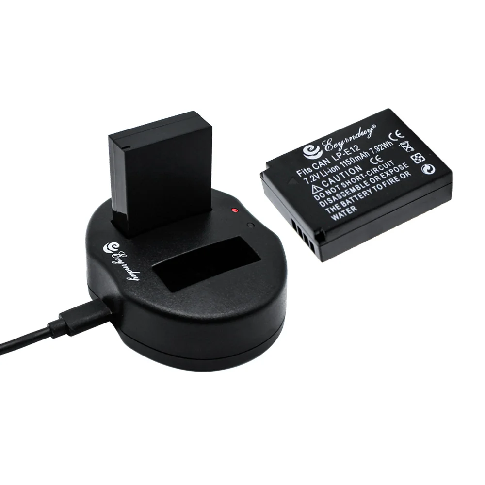 1 шт. USB двойное зарядное устройство + 2 литий ионная батарея LP E12 LPE12 для Canon EOS 100D Kiss