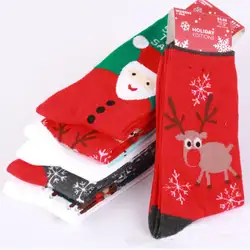 Женские зимние носки с рождественской снежинкой и оленем, удобные теплые хлопковые носки, новые носки с принтом Femma