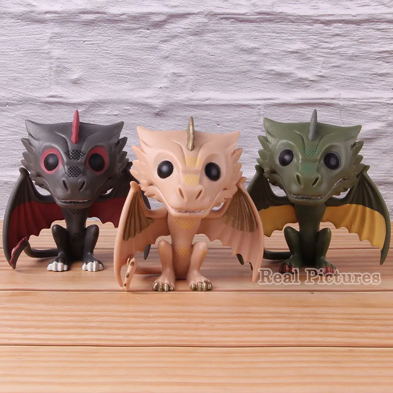 

Vinyl Figure Viserion Rhaegal Drogon Figure Collectible Model Toy Car Home Decoration Dolls with Retail Box 3pcs/set