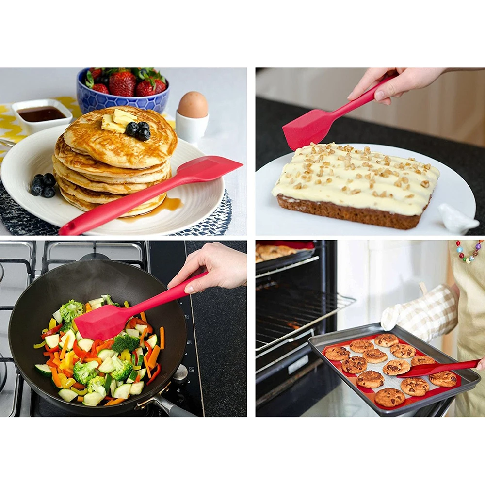 4PC/Set Silicone Utensils Spatula Butter Cream Mix Scraper Cooking Spatulas Pastry Baking
