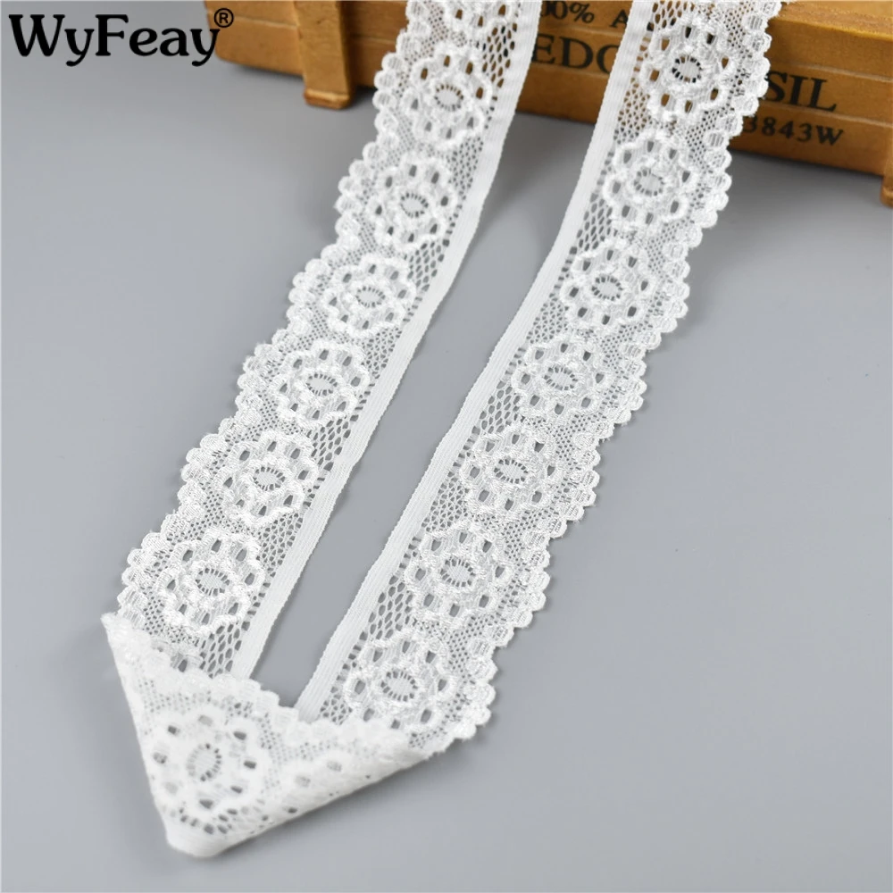 Buy White Lace Ribbons 5yards/lot High Quality Elastic