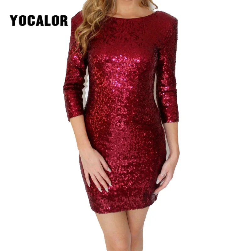 

Sexy Red Sequin Dresses Dress Girl Plus Size Paillette Backless Pencil Dress Short Women Black Summer Sundress Vestidos Bodycon