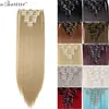 SNOILITE 26inch 8pcs/set clip in hair extensions straight natural hair clip ins synthetic clip in hair extension for women 1