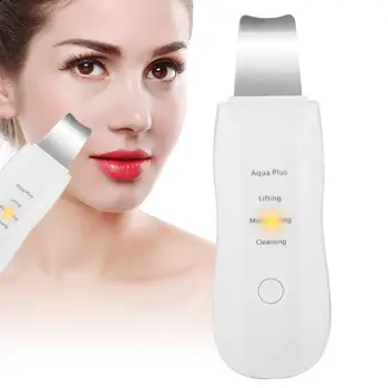 

Ultrasonic Vibration Skin Scrubber Ions Deep Cleaner Spatula Blackhead Grease Removal USB Charging