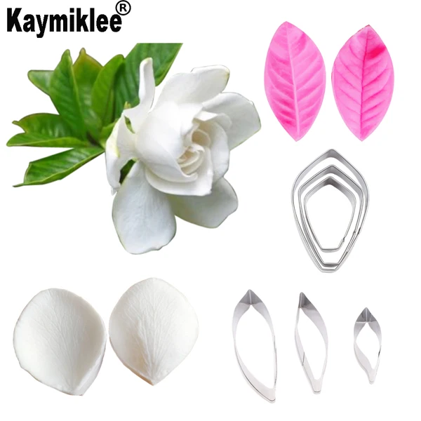 

Gardenia Petal Leaf Flower Veiner Silicone Mold Cake Decorating Tools Fondant Sugarcraft Gumpaste Chocolate Baking Mould CS264