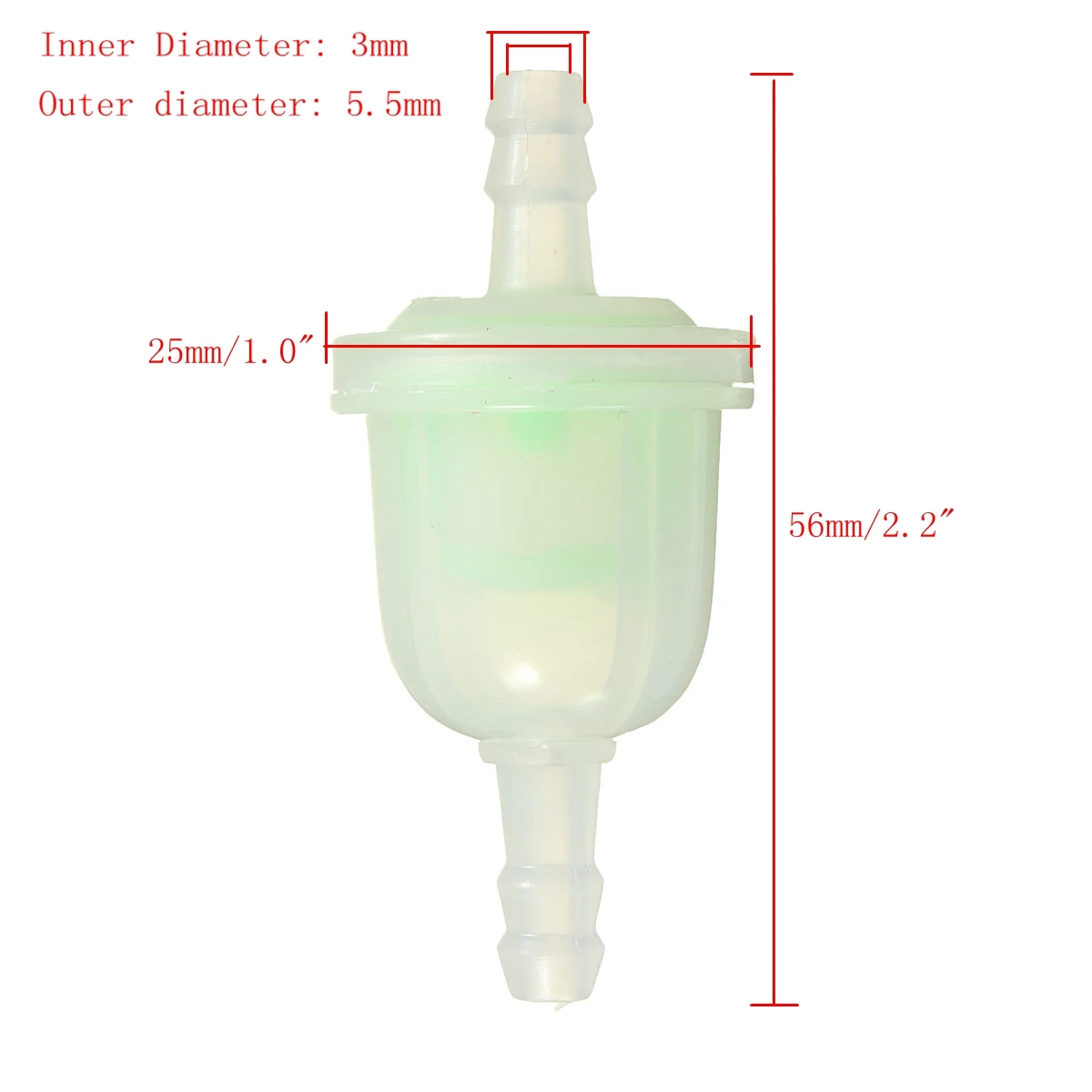 2 шт 3 мм I/D x 5,5 мм O/D Мини жидкий бензиновый газовый топливный фильтр для мотоцикла, велосипеды грязи, случайный цвет