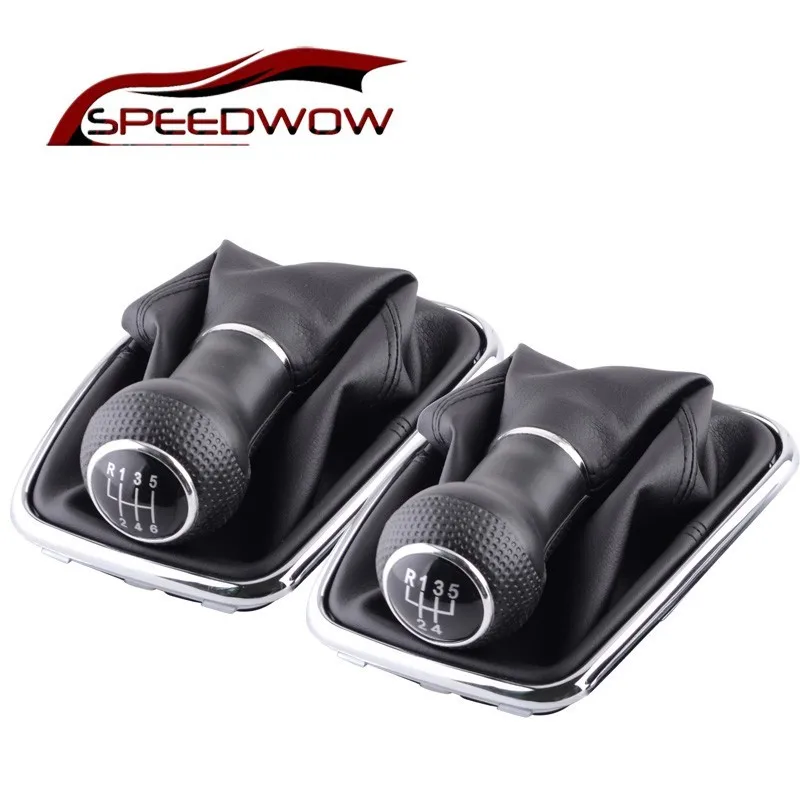 SPEEDWOW Car 5/6 Speed Gear Shift Knob Shift Knob Shifter Boot Cover