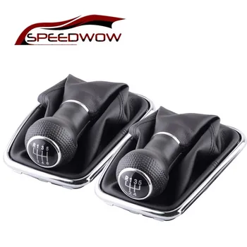 

SPEEDWOW Car 5/6 Speed Gear Shift Knob Shift Knob Shifter Boot Cover For Volkswagen VW 1999-2004 Golf 4 IV MK4 GTI R32 Jetta